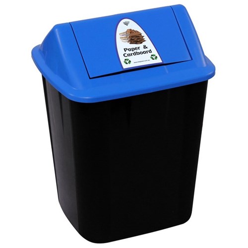 Italplast Paper Rubbish Bin 32L Black/Blue