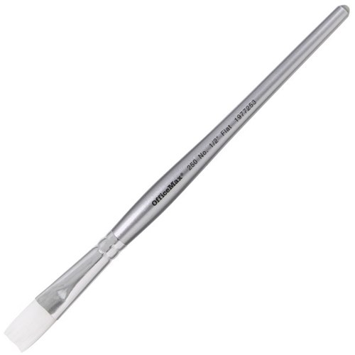 OfficeMax 625 Series Flat Paint Brush White Taklon 1/2 Inch