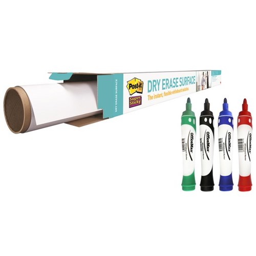 PROMO KIT FILM W/BOARD POST IT DRY 1800X1200MM &PK4 MARKER OfficeMax NZ