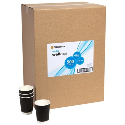 OfficeMax Hot Paper Cups Double Wall 400ml, Carton of 500