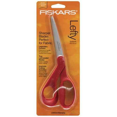 Fiskars Left Handed Scissors 200mm Red