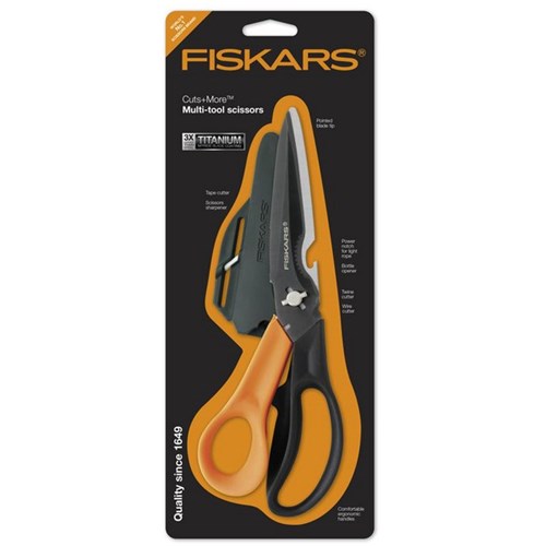 Fiskars Cuts+More<sup>TM</sup> Multi-Tool Scissors Black