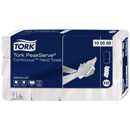 Tork H5 PeakServe™ Advanced Continuous Hand Towels 100589 1 Ply, 12 Packs of 270 Sheets 