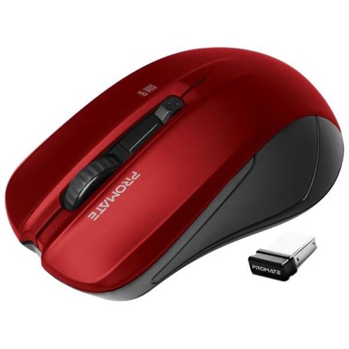 Promate Contour Ergonomic Wireless Mouse Red 
