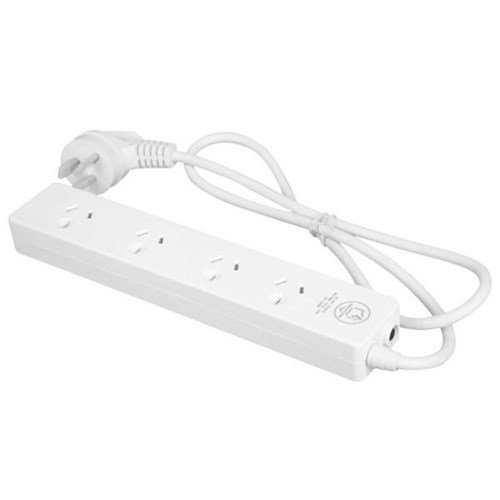 Dynamix A14 4-Way Powerboard with Double Spaced Ports 0.9m White
