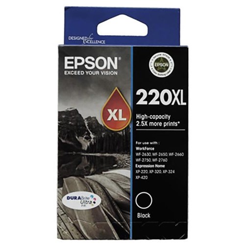 Epson 220XL Black Ink Cartridge High Yield
