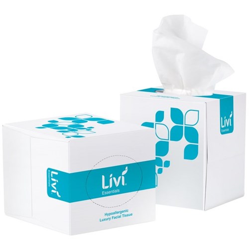 Livi Essentials Facial Tissues 2 Ply, Carton of 24 Boxes of 90