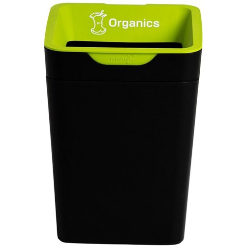 Method 20L Green Organics Recycling Bin With Open Lid OfficeMax NZ