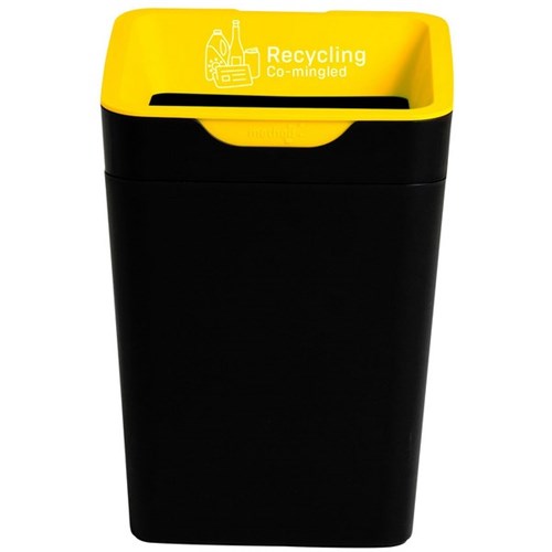 Method 20L Yellow Co-mingled Recycling Bin With Open Lid