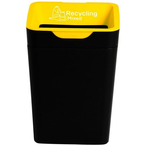 Method 20L Yellow Mixed Recycling Bin With Open Lid