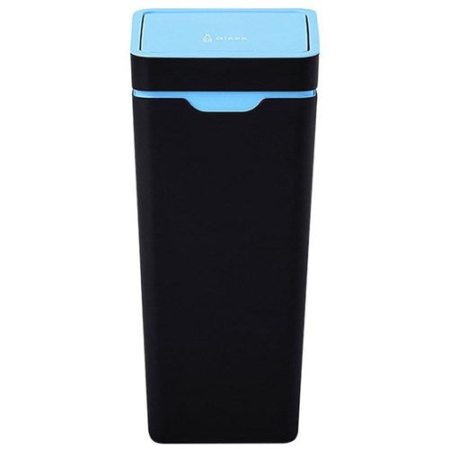 Method 60L Blue Glass Recycling Bin With Closed Touch Lid