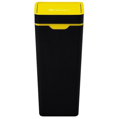 Method 60L Yellow Co-mingled Recycling Bin With Closed Touch Lid