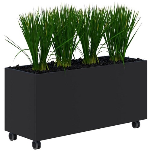 Rapid Mobile Planter Including Artificial Plants 1200x600mm Black/Grass