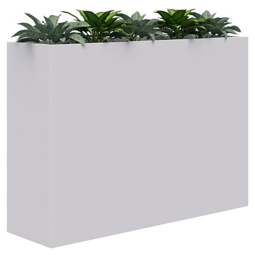 Fiord Planter Including Artificial Plants 1600x1200mm White/Plants