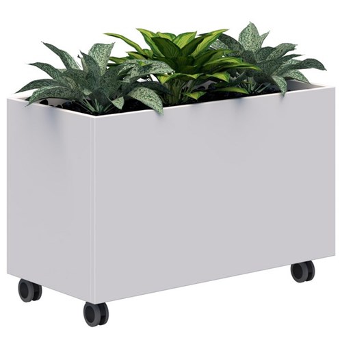 Rapid Mobile Planter Including Artificial Plants 900x600mm White/Plants