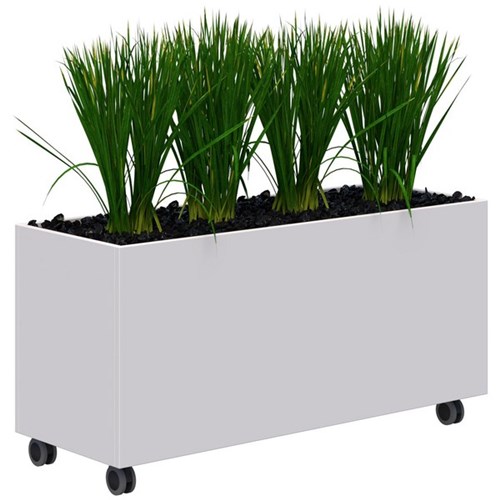 Rapid Mobile Planter Including Artificial Plants 1200x600mm White/Grass