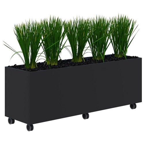 Rapid Mobile Planter Including Artificial Plants 1600x600mm Black/Grass