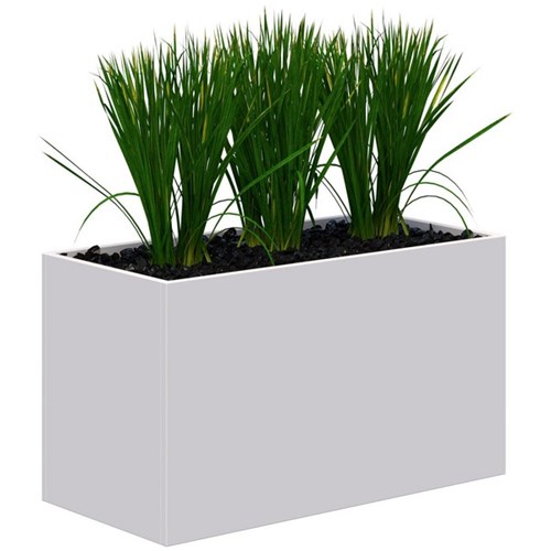 Fiord Planter Including Artificial Plants 900x600mm White/Grass