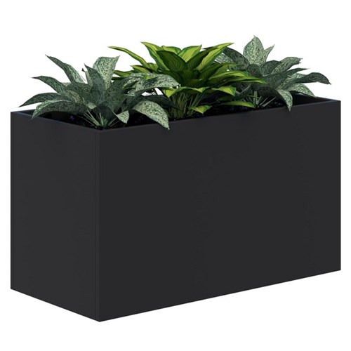 Fiord Planter Including Artificial Plants 900x600mm Black