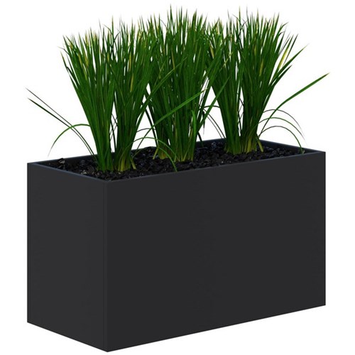 Fiord Planter Including Artificial Plants 900x600mm Black/Grass