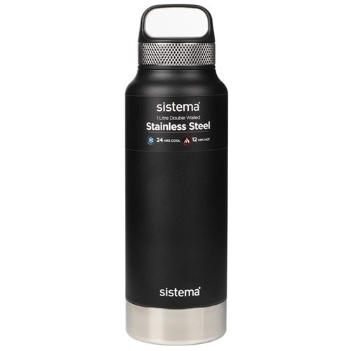 Sistema Stainless Steel Drink Bottle 1 Litre Assorted Colours