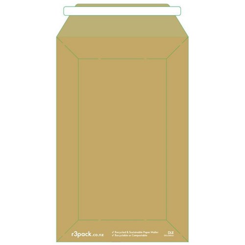 R3 Paper Courier Bags DLE 135x240mm Kraft, Pack of 100