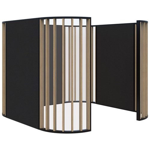 Connect 4 Person Meeting Space 2450x1890mm Classic Oak/Black/Charcoal