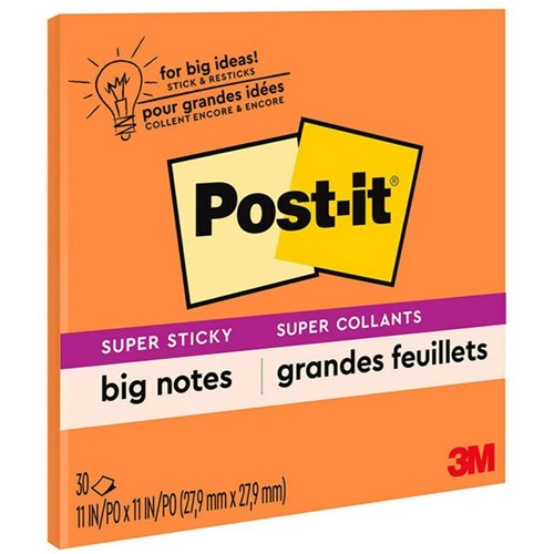 Post-it® BN11 Super Sticky Big Notes 279x279mm Orange