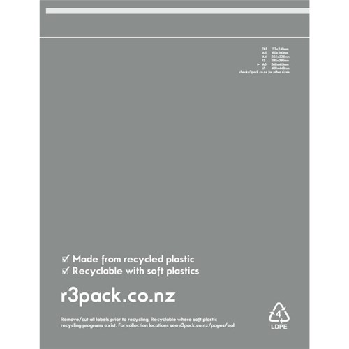 R3 Recycled Courier Bags A2 360x415mm, Pack of 100