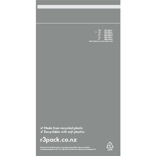 R3 Recycled Courier Bags A5 180x280mm, Pack of 100