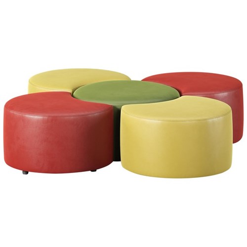 Ottoman Petal Seating Lustrell Charisma Vinyl Assorted Colours, Set of 5