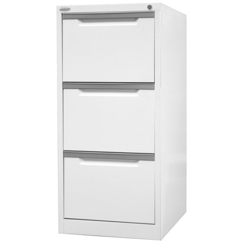 Steelco 3 Drawer Vertical Filing Cabinet 470x1015mm White