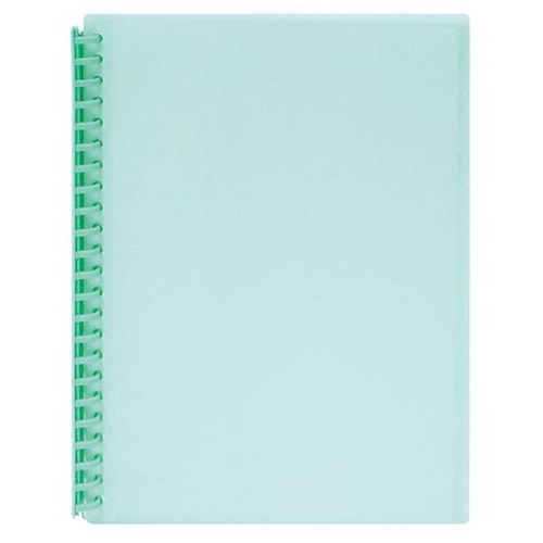 Marbig A4 Refillable Display Book 20 Pocket Pastel Green OfficeMax NZ