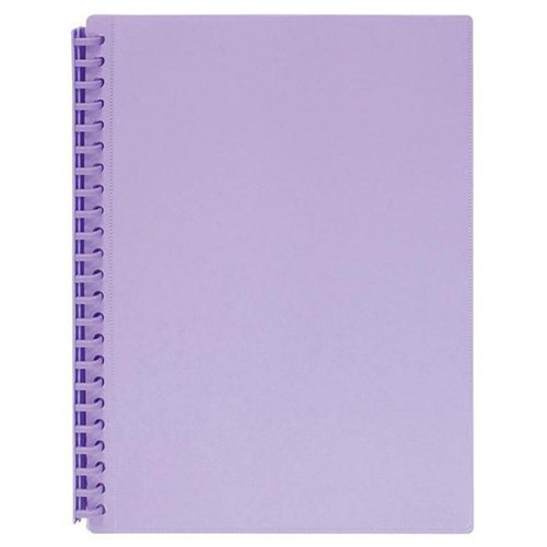 Marbig A4 Refillable Display Book 20 Pocket Pastel Purple