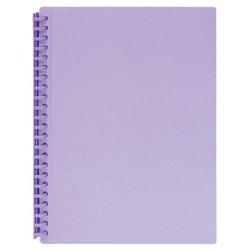 Marbig A4 Refillable Display Book 20 Pocket Pastel Purple