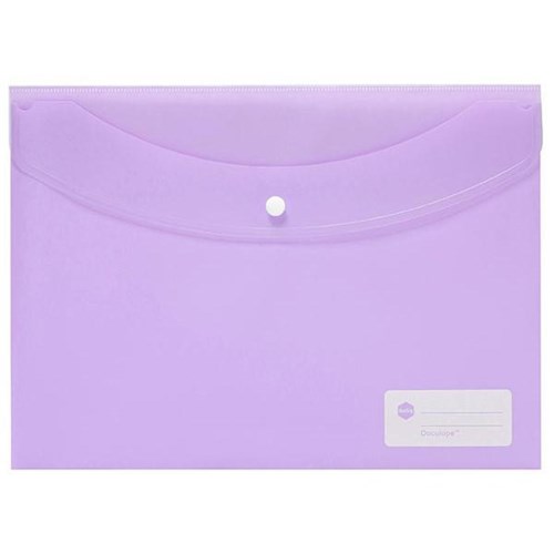 Marbig A4 Document Wallet Pastel Purple