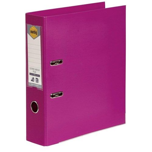 Marbig Lever Arch File A4 PE Pink