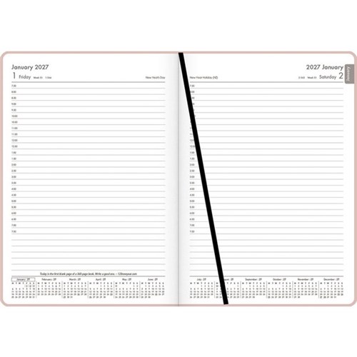 OfficeMax A51 1/2 Hour Appointment Diary A5 1 Day Per Page 2027 Pink