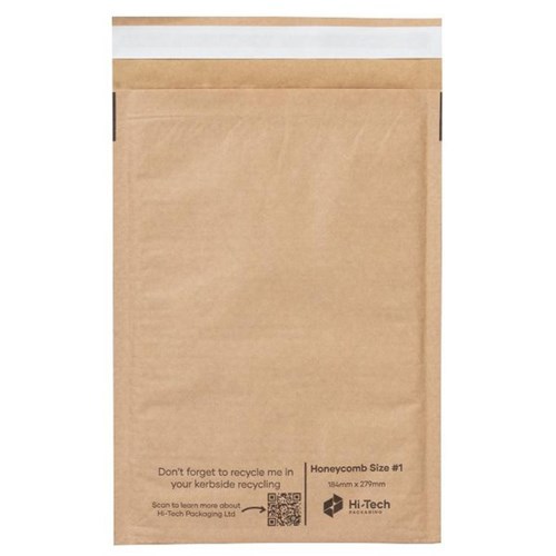 Paper Padded Mailer Size 1 184x279mm, Carton of 100