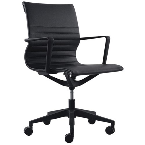 Buro Diablo Chair Mid Back With Arms PU Nylon Base Unassembled Black