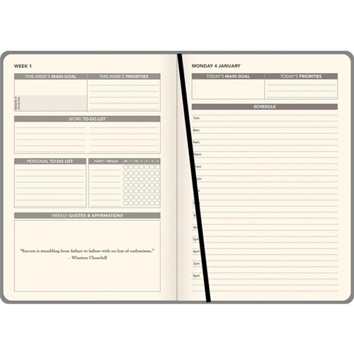 Collins A51 Diary A5 1 Day Per Page 2027 Gratitude & Goals Assorted Colours
