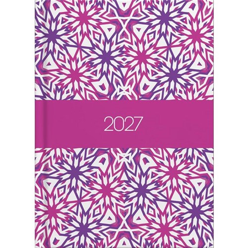 Collins A51 Diary Day Per Page 2027 Kaleidoscope Assorted Designs