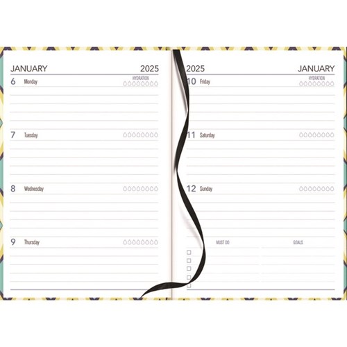 Collins A53 Diary A5 Week to View 2027 Kaleidoscope Assorted Designs