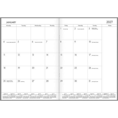 Collins Diary Planner A5 Month To View 2027 Botanical Assorted Designs