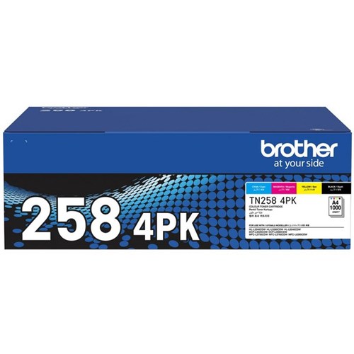 Brother TN2584PK CMYK Laser Toner Cartridge, Pack of 4