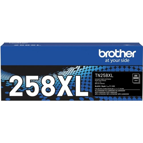 Brother TN258XLBK Black Laser Toner Cartridge High Yield
