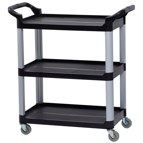 Compass Compact Utility Cart 3 Shelf Black/Silver