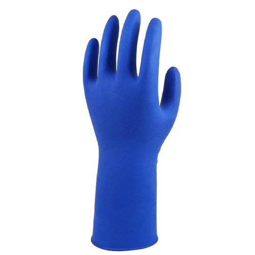 Heavy Duty Latex Gloves 2XL Blue, Carton of 10 Packs of 50