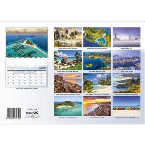 Easy2C Wall Calendar Coastlines Of The World 2027