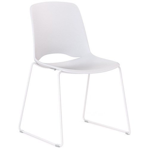 Klever Glide Visitor Chair Sled Base White